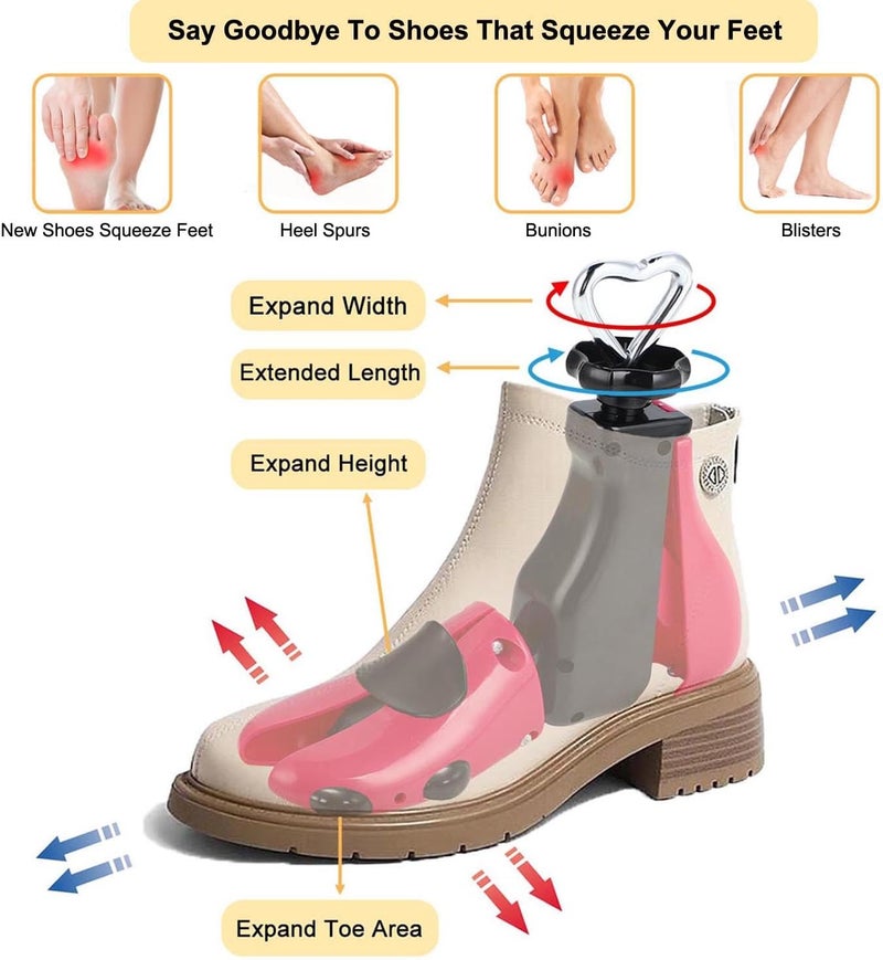 Tigcent Shoe Stretcher Men Women, Boot Stretcher Women Men Shoe Tree Adjustable Shoe Stretcher Wide Feet (Pack of 1) - Image 2